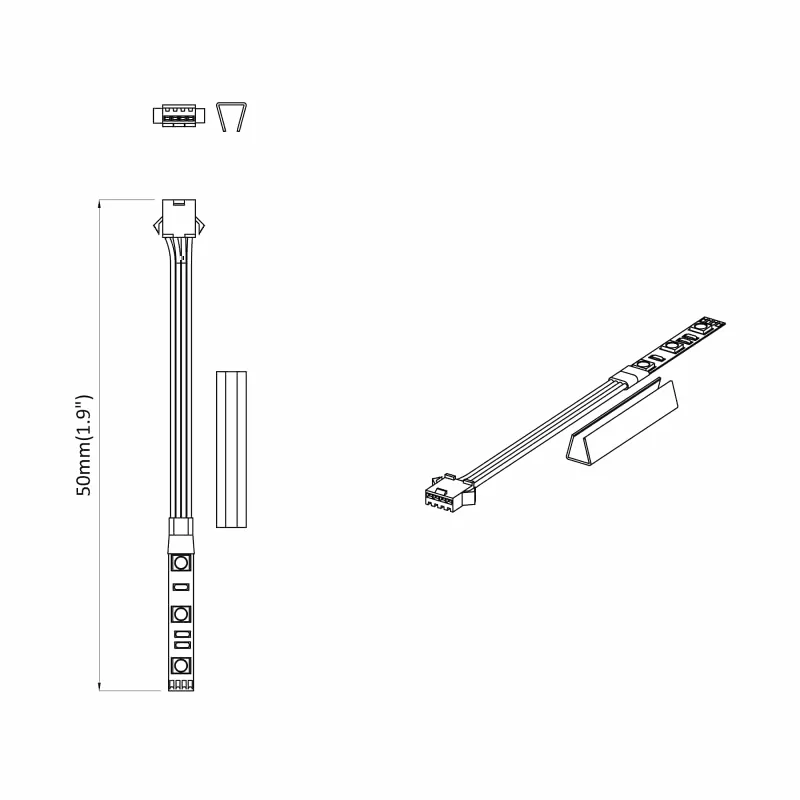 LED juosta 2 pcs Juoda ir daugiaspalvė 1745 mm