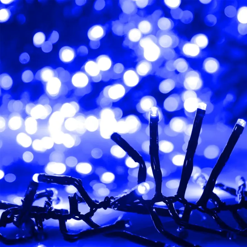 LED lempučių girlianda, PVC, 1000 mėlynų LED, tanki