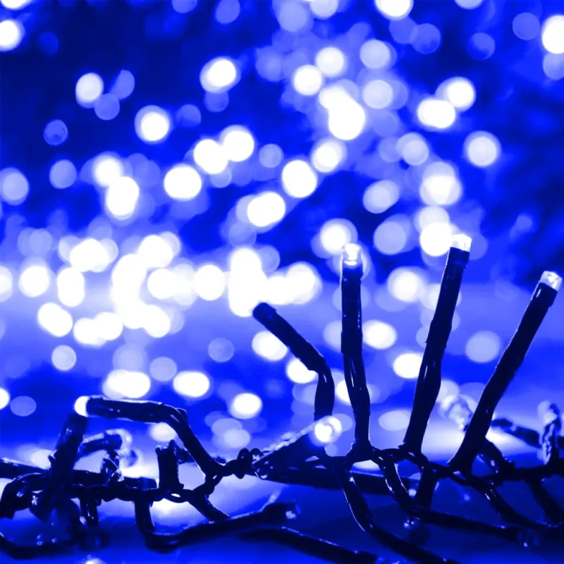 LED lempučių girlianda, PVC, 2000 mėlynų LED, tanki