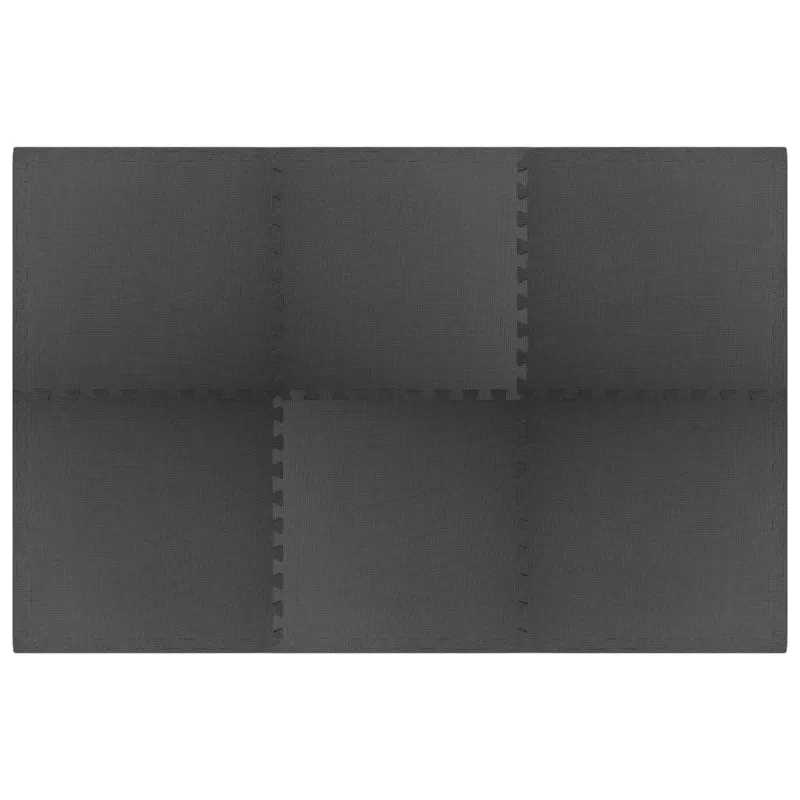Baseino grindų kilimas 6 pcs Juoda 2,16 ㎡ EVA puta