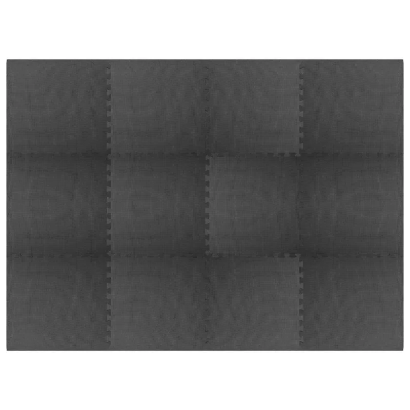 Baseino grindų kilimas 12 pcs Juoda 4,32 ㎡ EVA puta