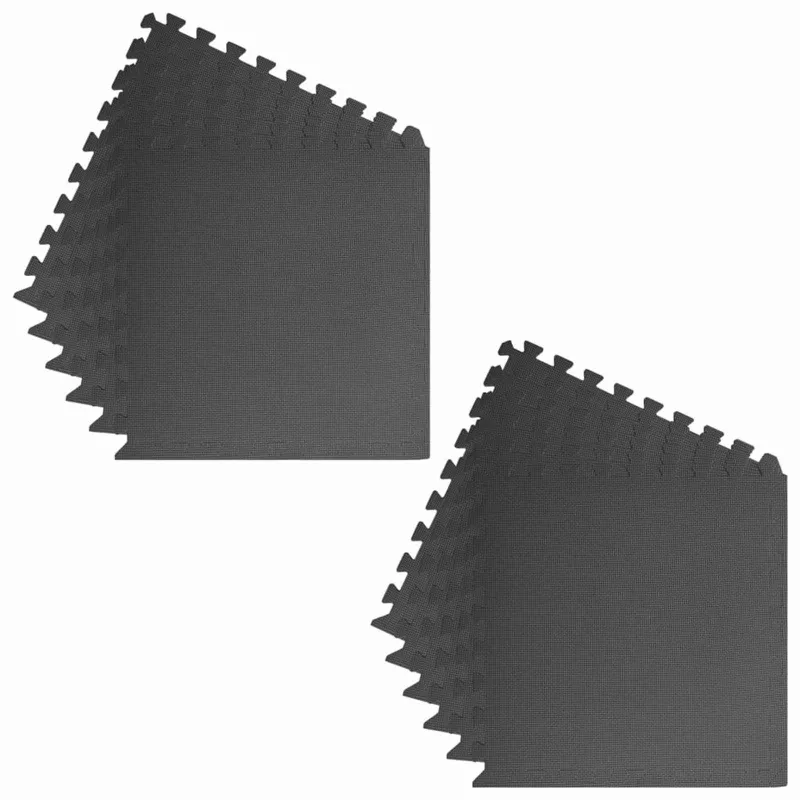 Baseino grindų kilimas 12 pcs Juoda 4,32 ㎡ EVA puta