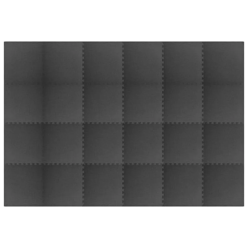 Baseino grindų kilimas 24 pcs Juoda 8,64 ㎡ EVA puta