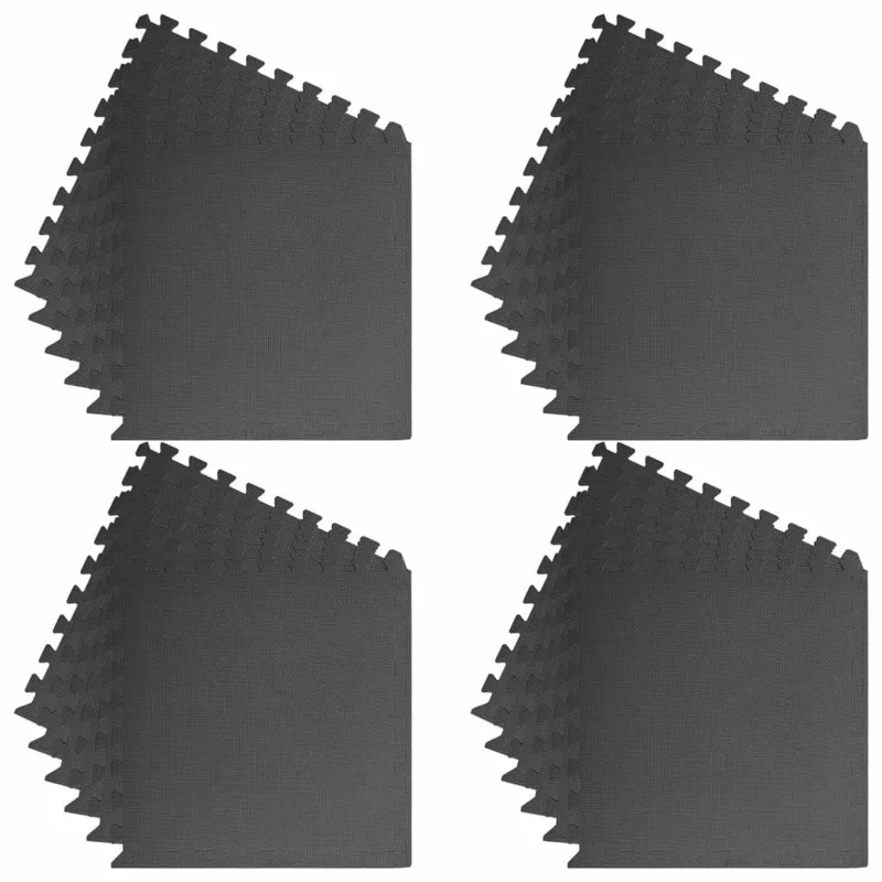 Baseino grindų kilimas 24 pcs Juoda 8,64 ㎡ EVA puta