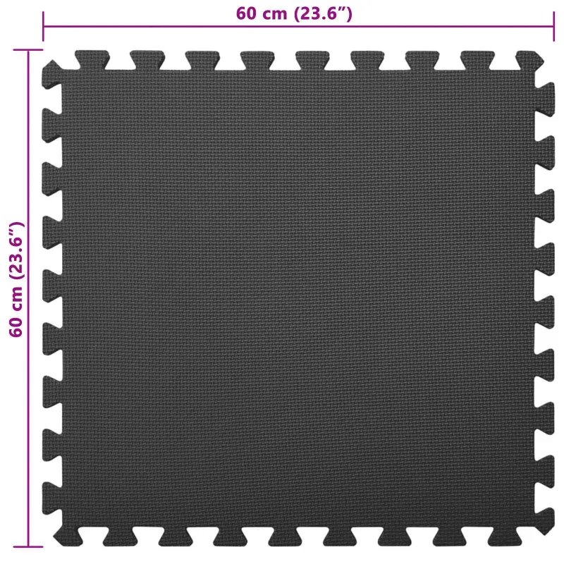 Baseino grindų kilimas 24 pcs Juoda 8,64 ㎡ EVA puta