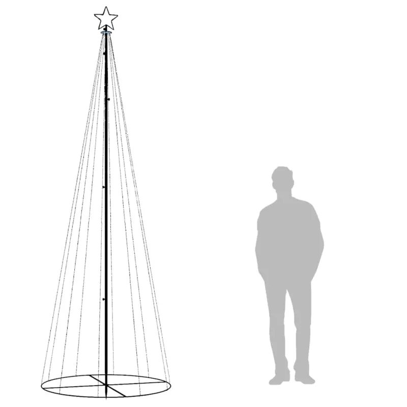 Kalėdų eglutė, 100x300cm, kūgio formos, 310 šaltų baltų LED