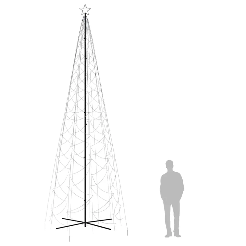 Kalėdų eglutė, 160x500cm, kūgio formos, 1400 šaltų baltų LED