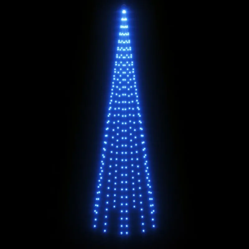 Kalėdų eglutė ant vėliavos stiebo, 300cm, 310 mėlynų LED