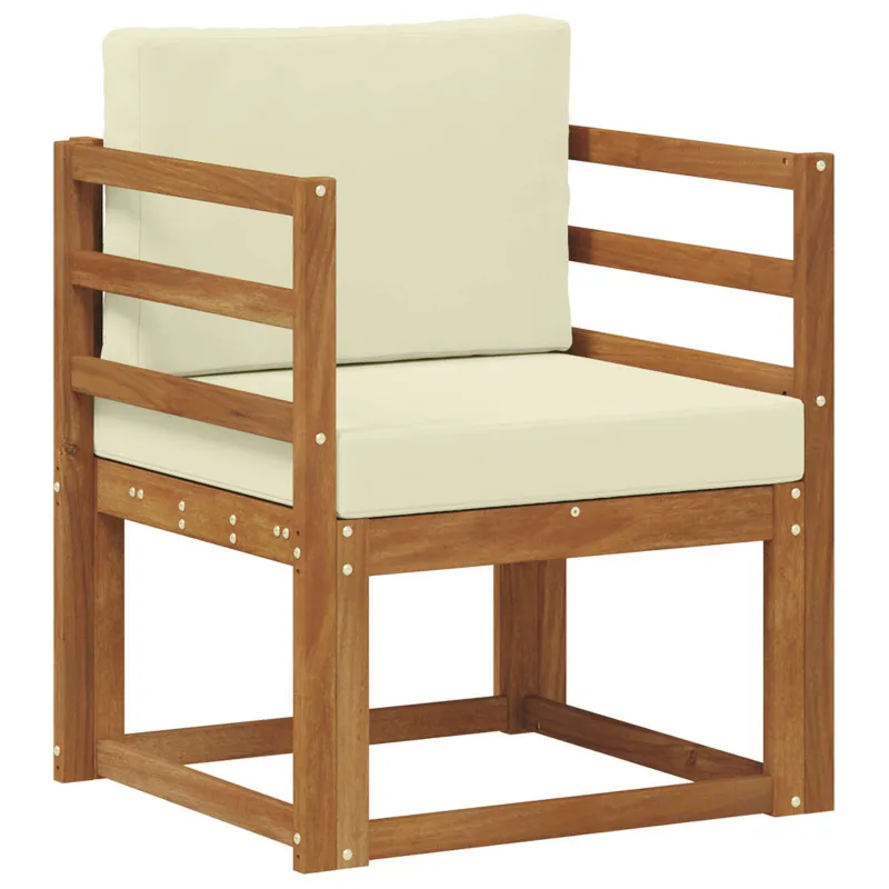 Lauko sofa Tvirta akacijos mediena ir poliesteris Natūrali