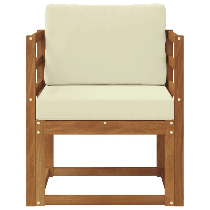 Lauko sofa Tvirta akacijos mediena ir poliesteris Natūrali