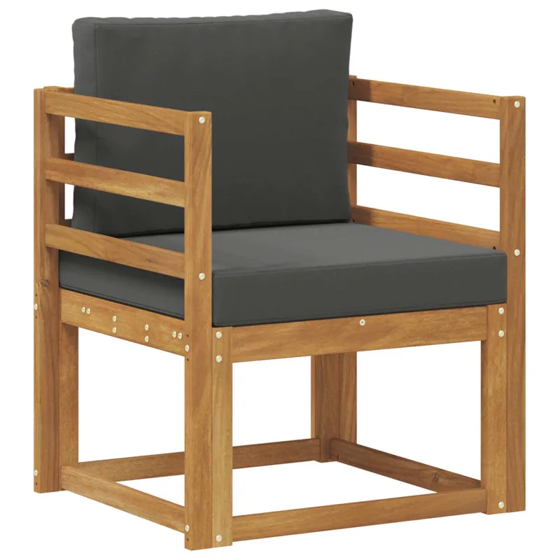 Lauko sofa Tvirta akacijos mediena ir poliesteris Natūrali