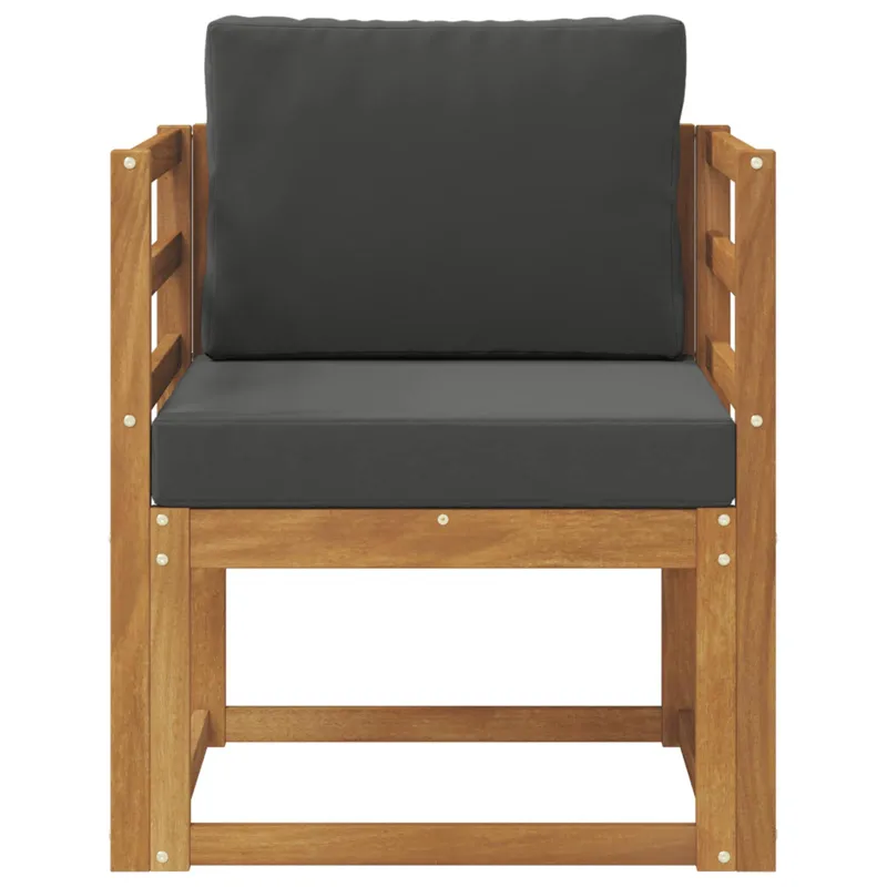 Lauko sofa Tvirta akacijos mediena ir poliesteris Natūrali