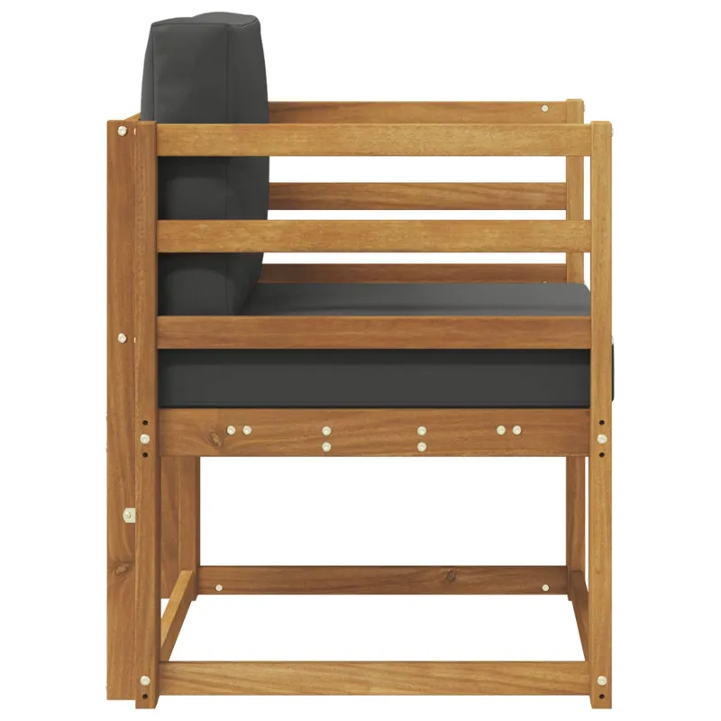 Lauko sofa Tvirta akacijos mediena ir poliesteris Natūrali