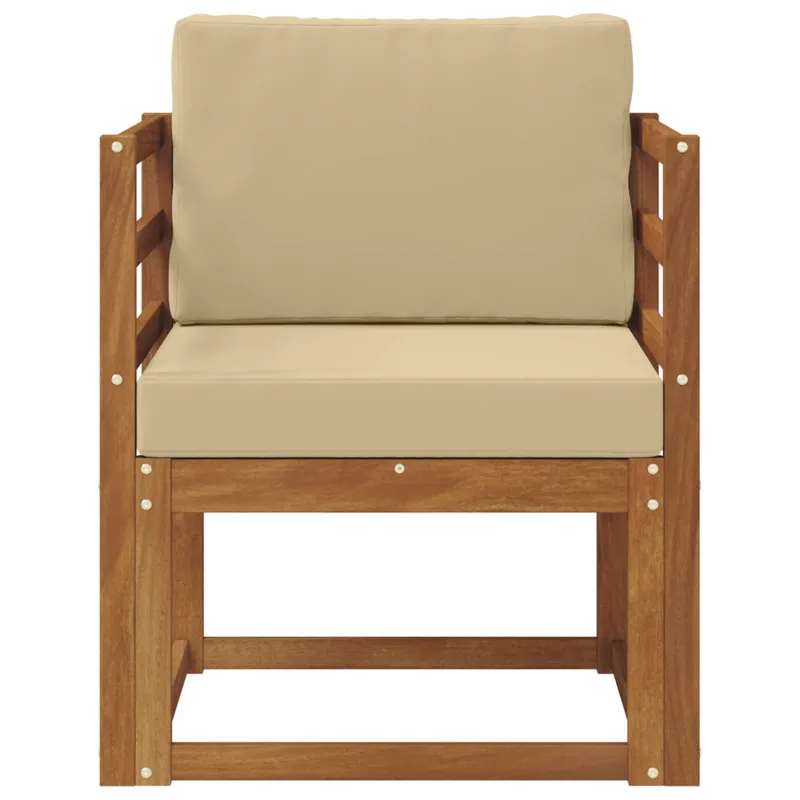 Lauko sofa Tvirta akacijos mediena ir poliesteris Natūrali