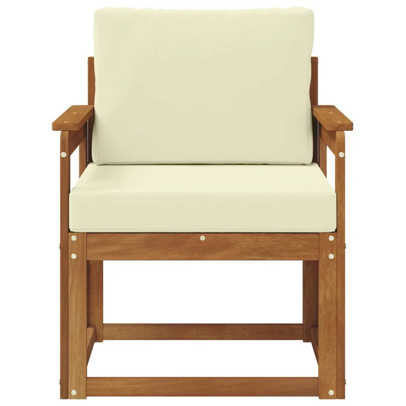 Lauko sofa Tvirta akacijos mediena ir poliesteris Natūrali