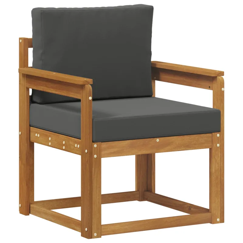 Lauko sofa Tvirta akacijos mediena ir poliesteris Natūrali