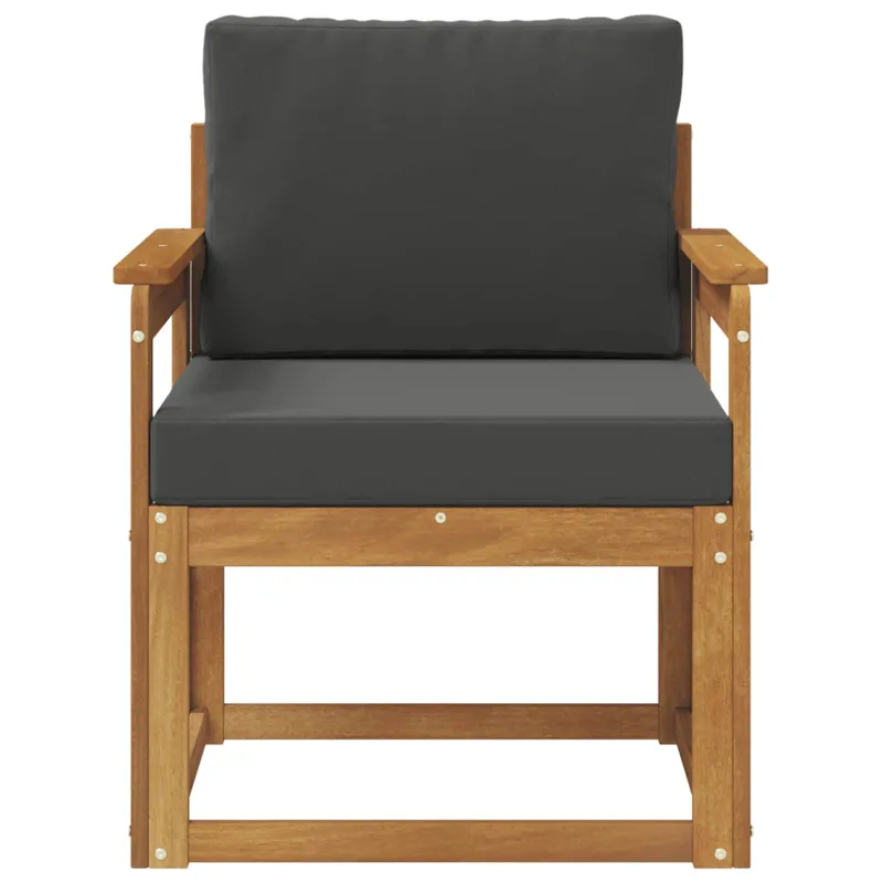 Lauko sofa Tvirta akacijos mediena ir poliesteris Natūrali