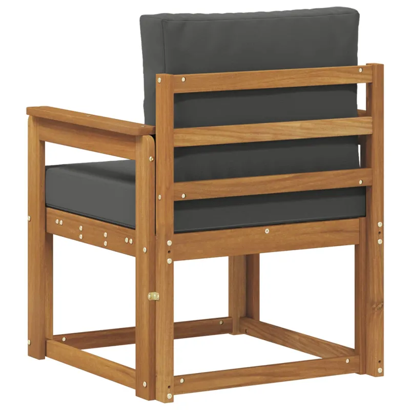 Lauko sofa Tvirta akacijos mediena ir poliesteris Natūrali