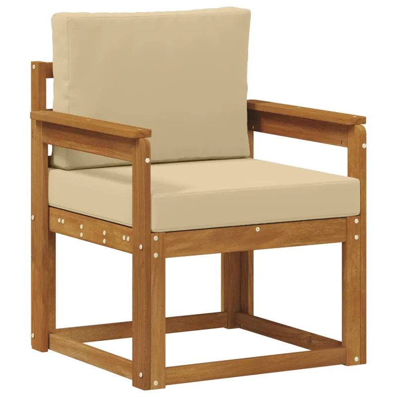 Lauko sofa Tvirta akacijos mediena ir poliesteris Natūrali