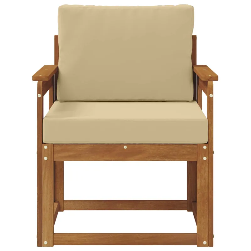 Lauko sofa Tvirta akacijos mediena ir poliesteris Natūrali