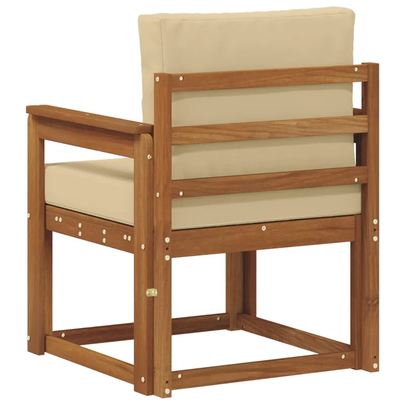 Lauko sofa Tvirta akacijos mediena ir poliesteris Natūrali