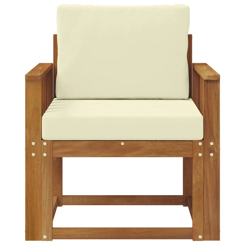 Lauko sofa Tvirta akacijos mediena ir poliesteris Natūrali