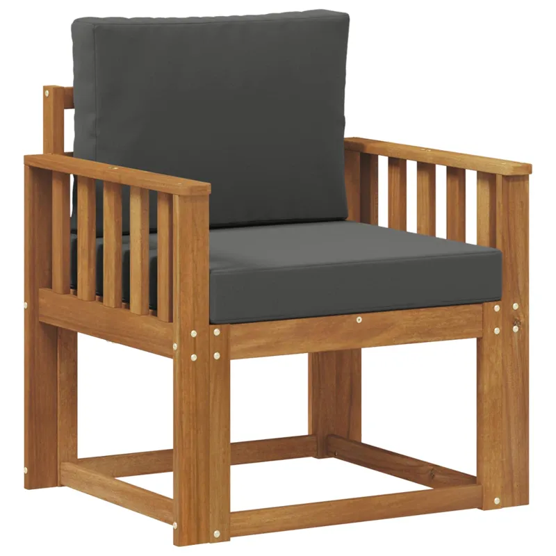 Lauko sofa Tvirta akacijos mediena ir poliesteris Natūrali