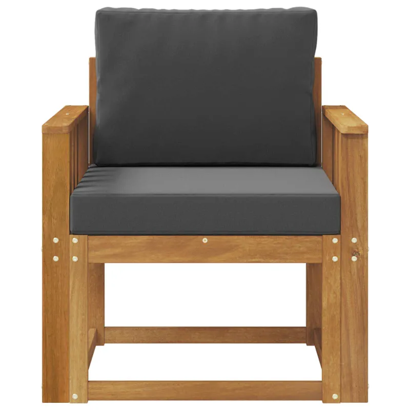 Lauko sofa Tvirta akacijos mediena ir poliesteris Natūrali
