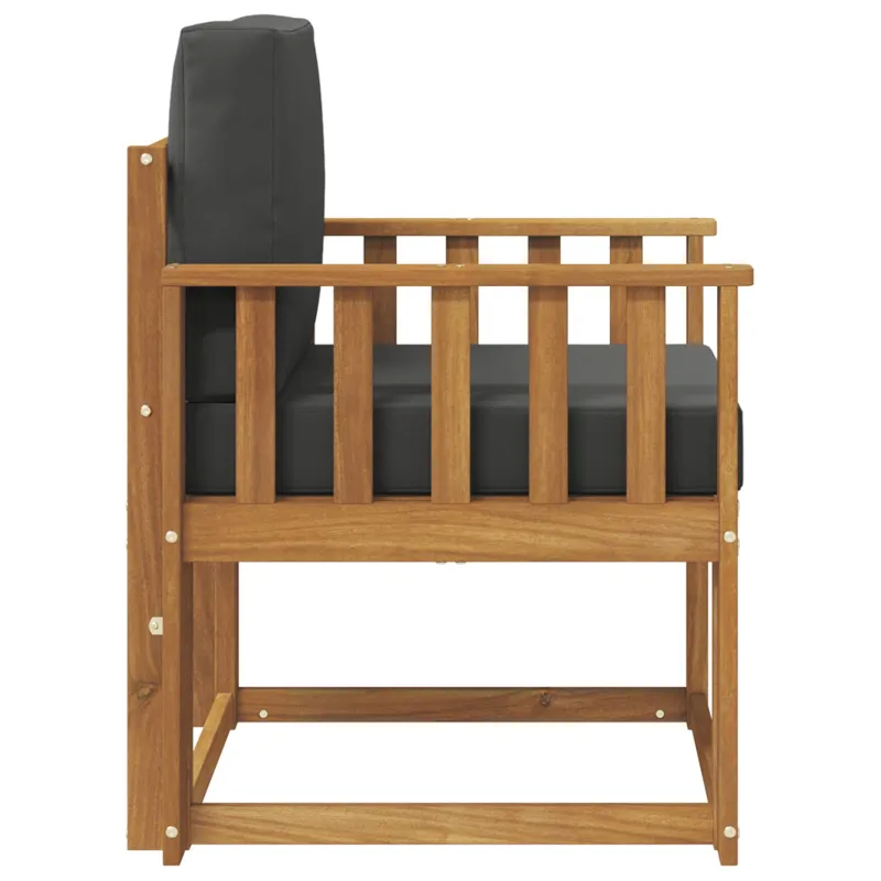 Lauko sofa Tvirta akacijos mediena ir poliesteris Natūrali