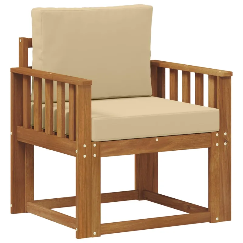 Lauko sofa Tvirta akacijos mediena ir poliesteris Natūrali