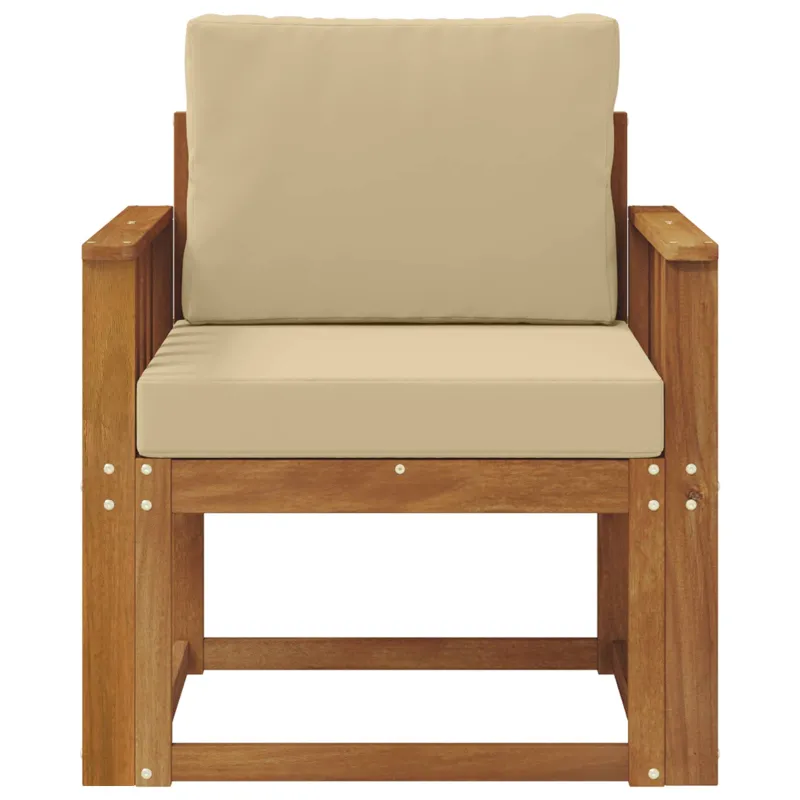 Lauko sofa Tvirta akacijos mediena ir poliesteris Natūrali