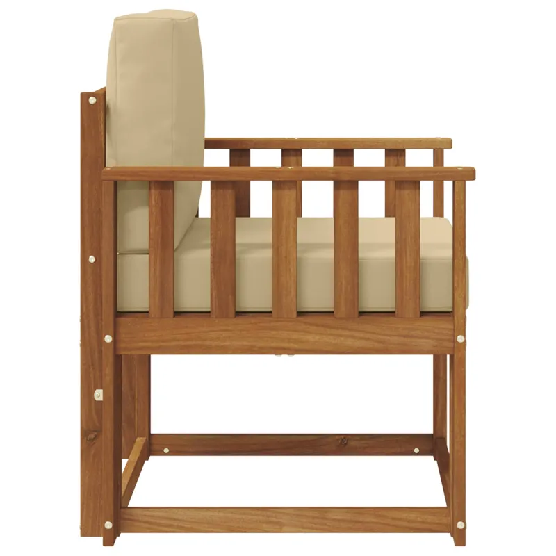 Lauko sofa Tvirta akacijos mediena ir poliesteris Natūrali