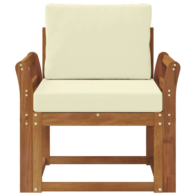 Lauko sofa Tvirta akacijos mediena ir poliesteris Natūrali