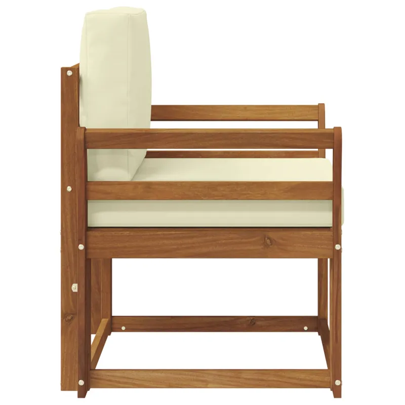 Lauko sofa Tvirta akacijos mediena ir poliesteris Natūrali
