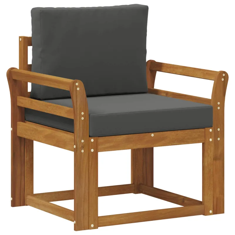 Lauko sofa Tvirta akacijos mediena ir poliesteris Natūrali
