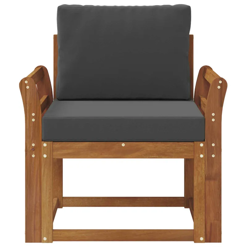 Lauko sofa Tvirta akacijos mediena ir poliesteris Natūrali