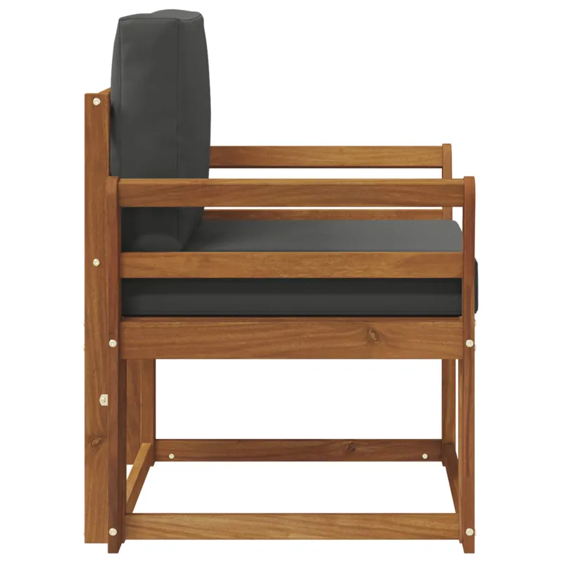 Lauko sofa Tvirta akacijos mediena ir poliesteris Natūrali