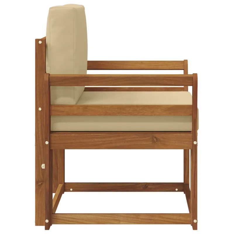 Lauko sofa Tvirta akacijos mediena ir poliesteris Natūrali