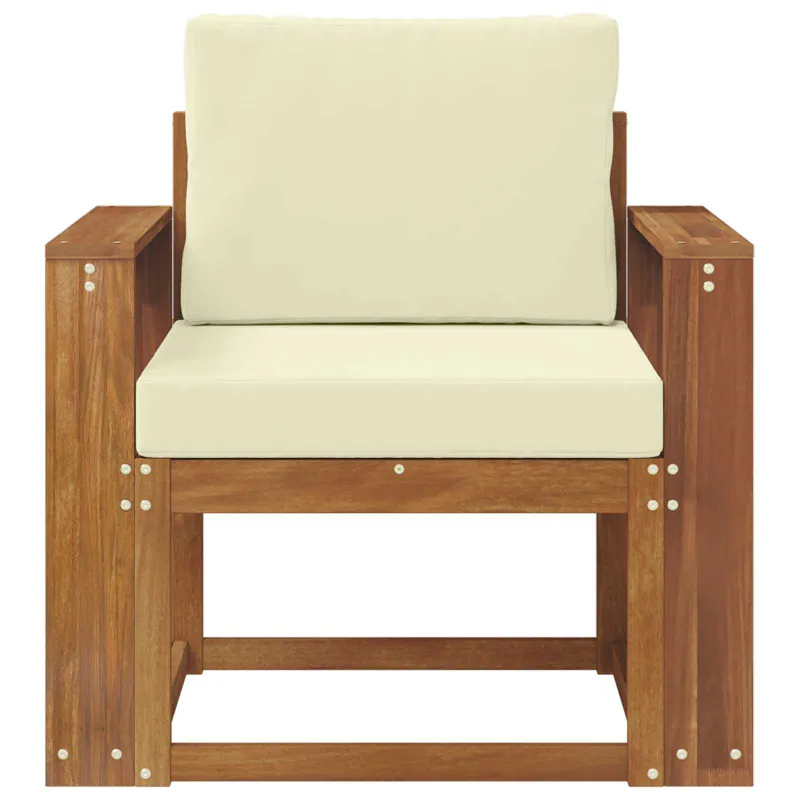 Lauko sofa Tvirta akacijos mediena ir poliesteris Natūrali