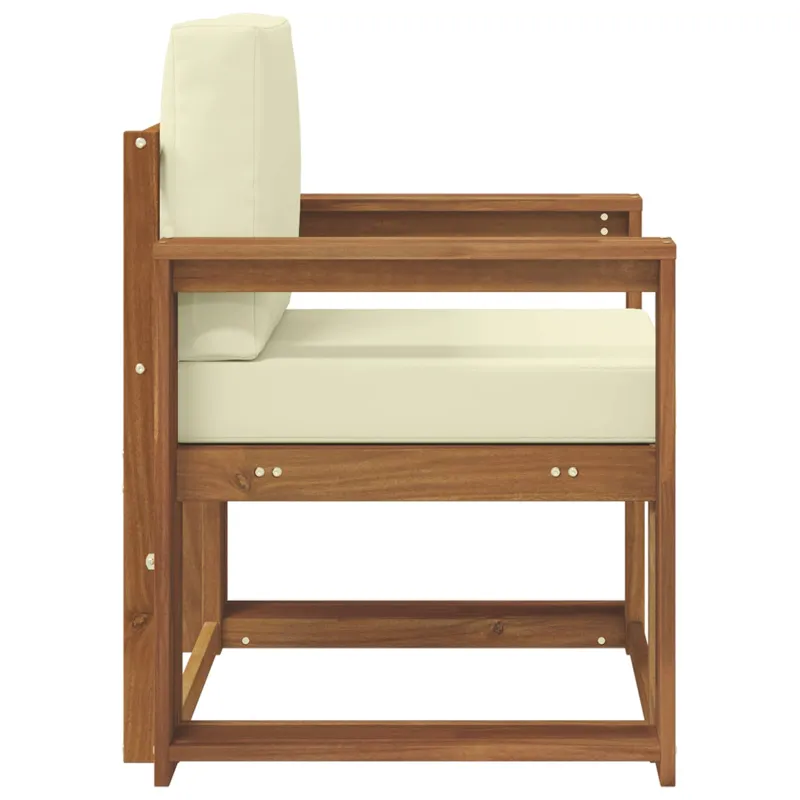 Lauko sofa Tvirta akacijos mediena ir poliesteris Natūrali