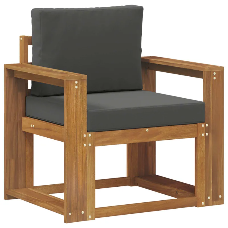 Lauko sofa Tvirta akacijos mediena ir poliesteris Natūrali