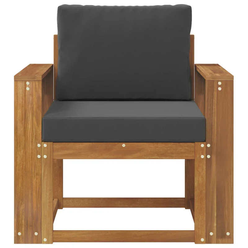 Lauko sofa Tvirta akacijos mediena ir poliesteris Natūrali