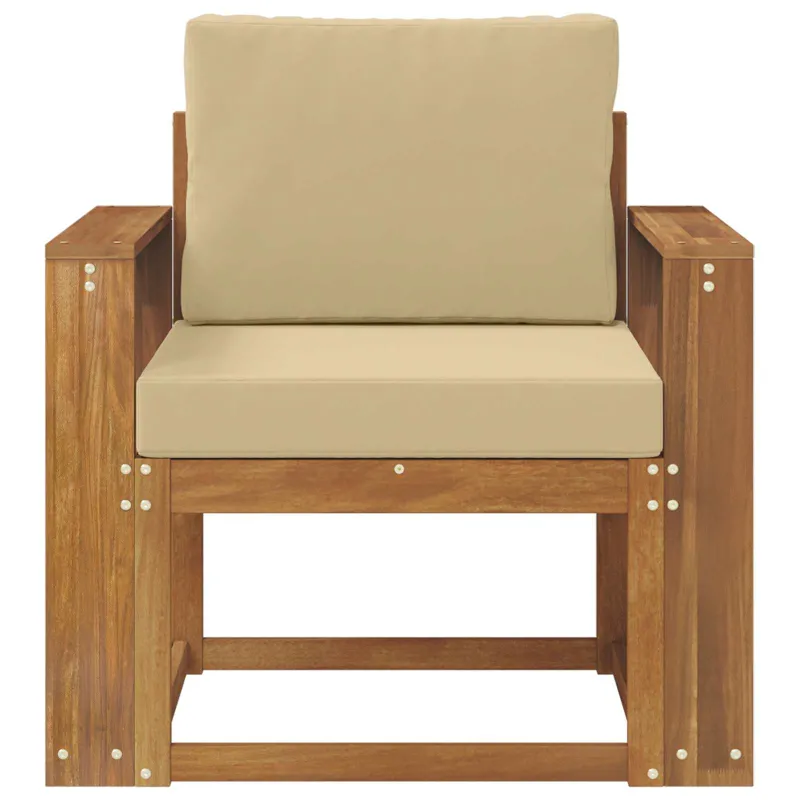 Lauko sofa Tvirta akacijos mediena ir poliesteris Natūrali