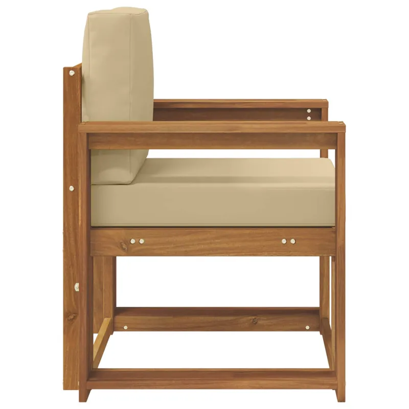 Lauko sofa Tvirta akacijos mediena ir poliesteris Natūrali