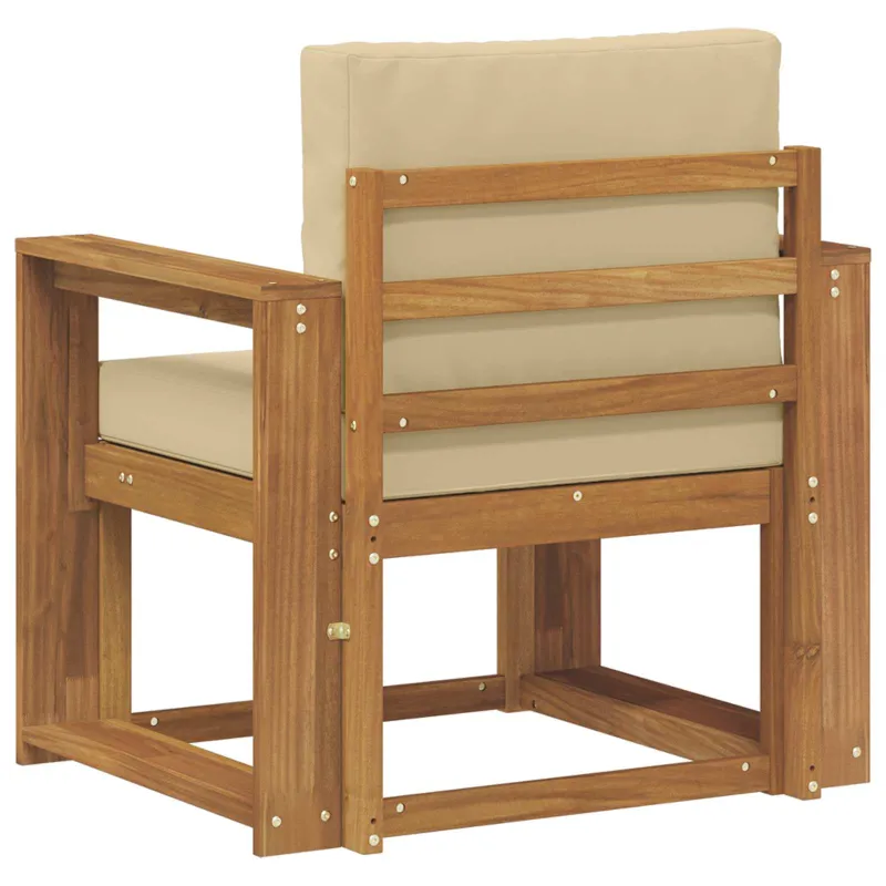 Lauko sofa Tvirta akacijos mediena ir poliesteris Natūrali