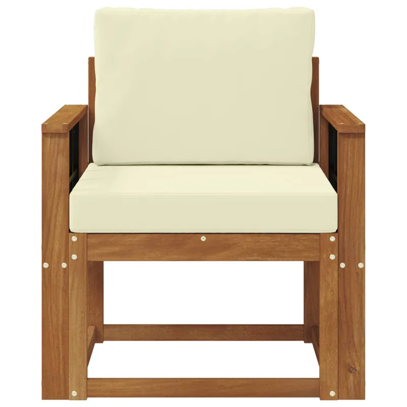 Lauko sofa Tvirta akacijos mediena ir poliesteris Natūrali