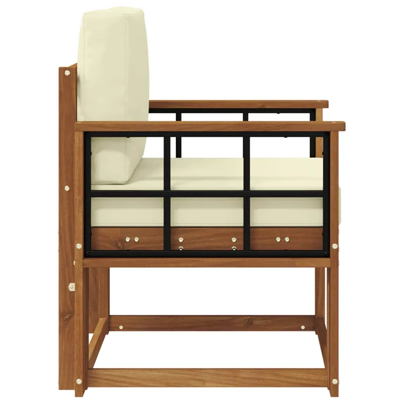 Lauko sofa Tvirta akacijos mediena ir poliesteris Natūrali