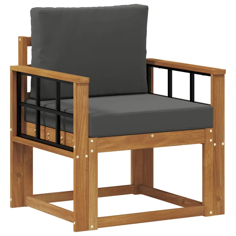 Lauko sofa Tvirta akacijos mediena ir poliesteris Natūrali