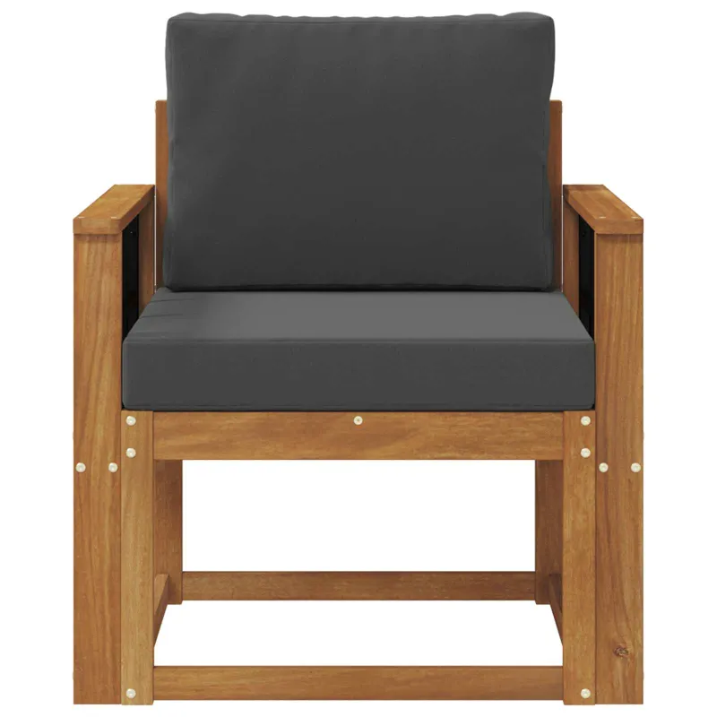 Lauko sofa Tvirta akacijos mediena ir poliesteris Natūrali