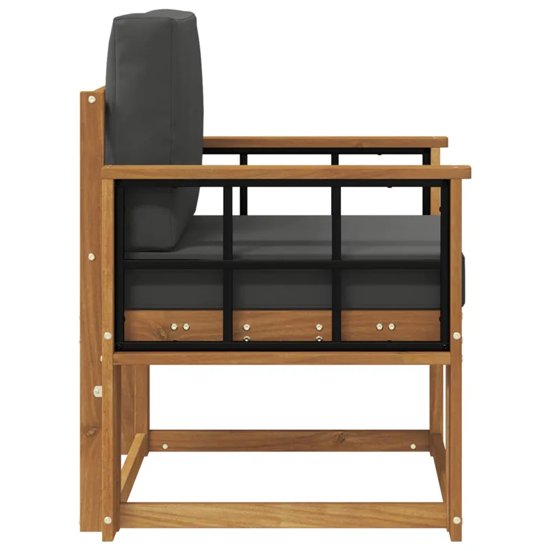 Lauko sofa Tvirta akacijos mediena ir poliesteris Natūrali
